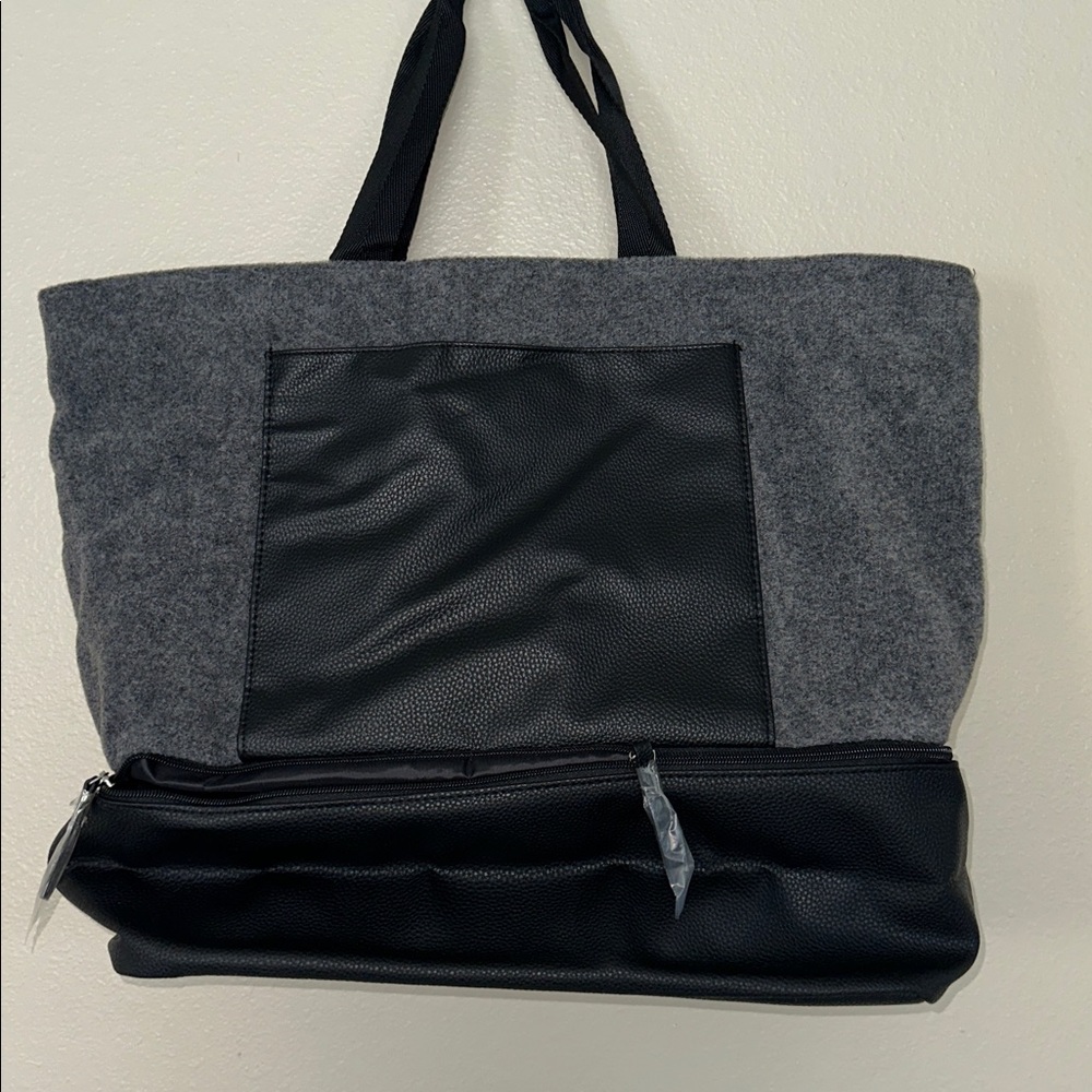 DSW Gray and Black Tote Bag
